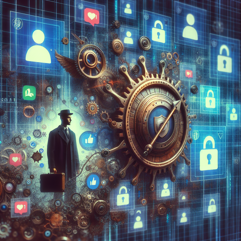 Illustration of privacy shield icon on screen in a abstract data grid setting, with a relaxed mood.