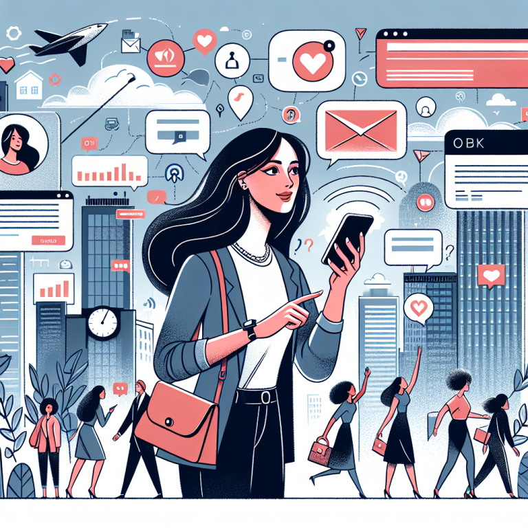 Illustration of young adult sending private message in a urban digital environment setting, with a inspired mood.