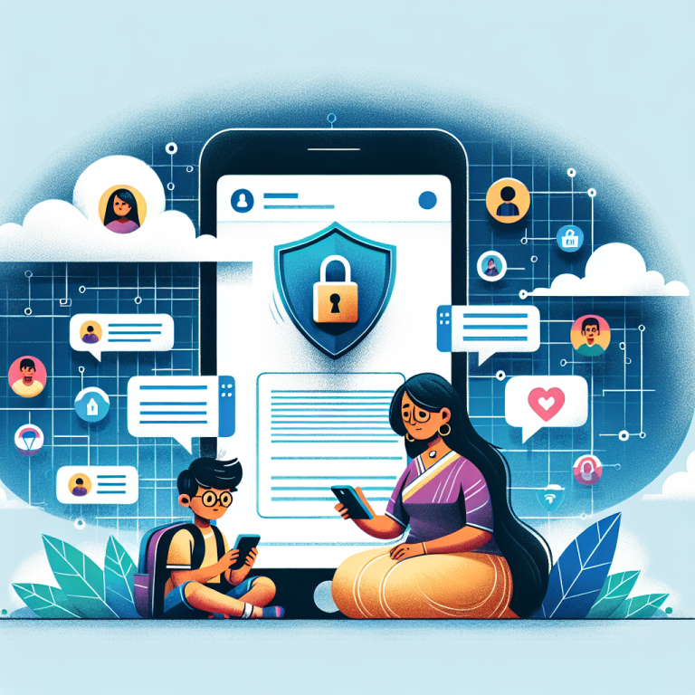 Illustration of mobile phone with lock symbol in a abstract data grid setting, with a creative mood.