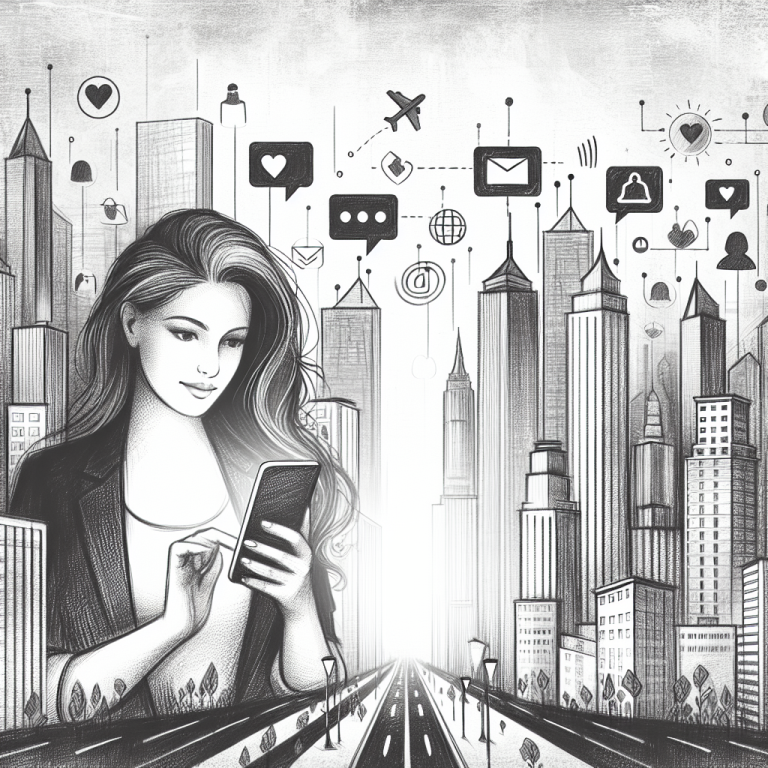 Illustration of illustration of second phone line in a urban digital environment setting, with a happy mood.