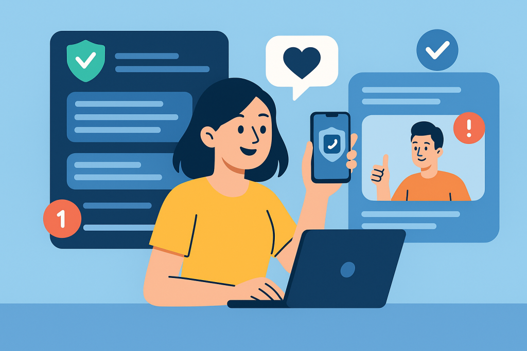 Illustration of illustration of second phone line in a private messaging screens setting, with a inspired mood.